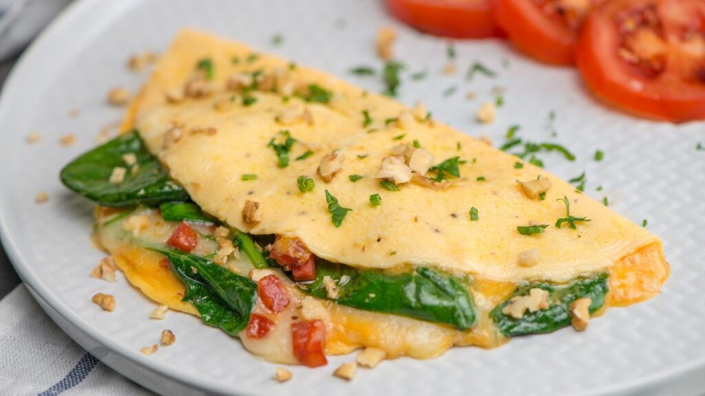 Receita Fácil de Omelete com Espinafre